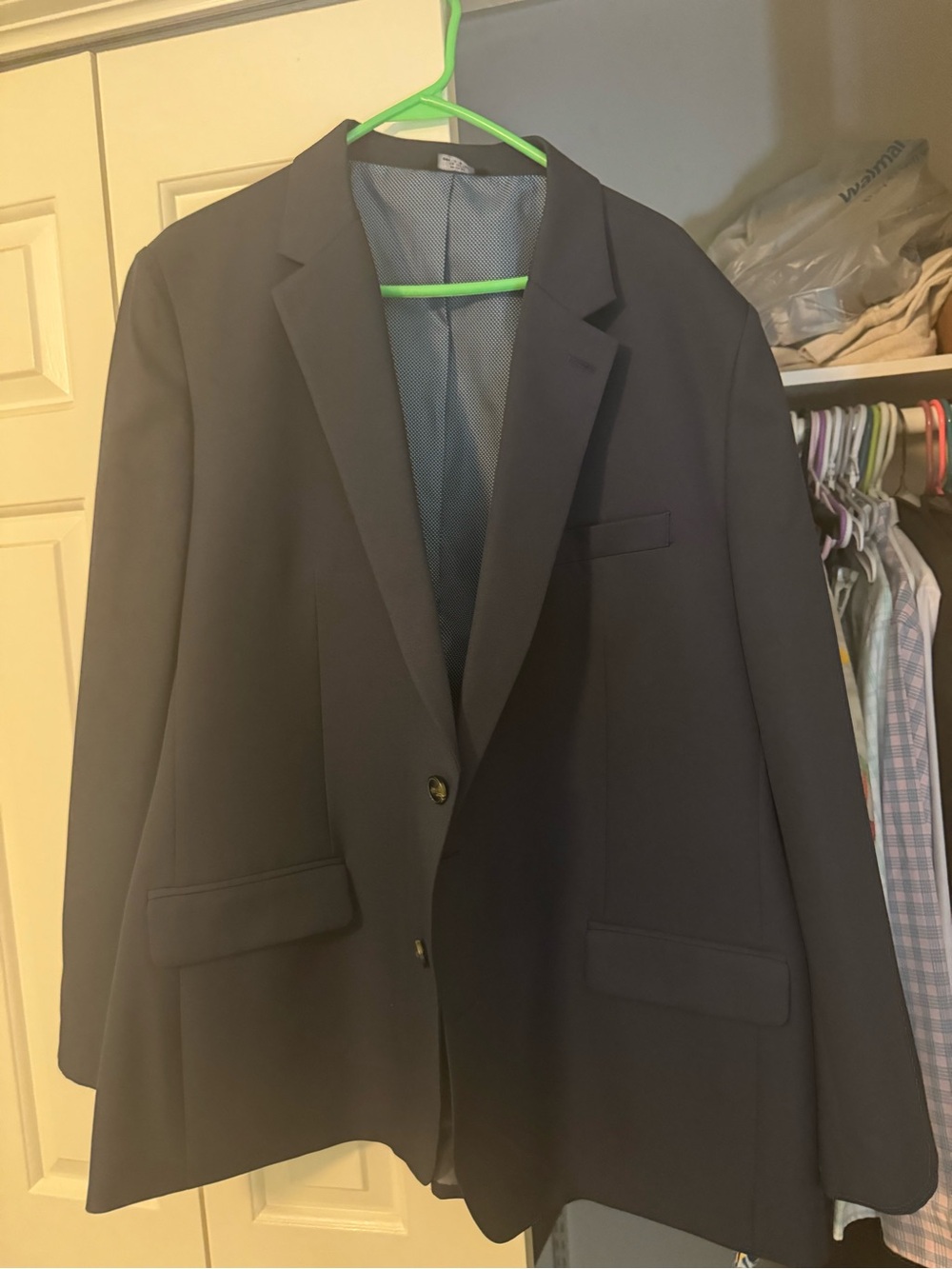 Haggar Men's Dark Navy Two-Button Sport Coat - Picture 3 of 8